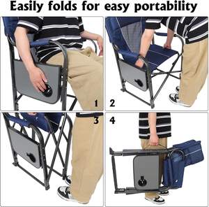 Silla de Director Plegable Mejorada y Extra Grande, Silla de Pesca Portátil, Silla de Playa Portátil con Mesa Lateral para Exteriores - Product Image 5