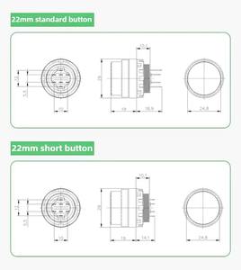 22MM bouton Ultra court auto-réinitialisant alimentation circulaire autobloquante <span class=keywords><strong>interrupteur</strong></span> de bouton de démarrage étanche interrupteurs à bouton-<span class=keywords><strong>poussoir</strong></span> - Product Image 6