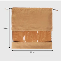Logo personnalisé sac à main en daim cache-poussière sacs à cordon avec film PE fenêtre transparente femmes luxe fourre-tout portefeuille protecteur