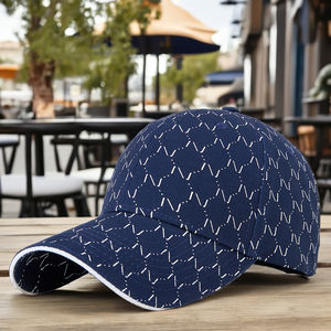 คอลเลคชั่นฤดูใบไม้ผลิฤดูร้อน2024หมวกเบสบอลพิมพ์โลโก้แบบกำหนดเองสำหรับผู้ชายผู้หญิงผ้าก้างปลาสีเข้มขายส่ง - Product Image 4