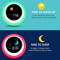 Réveil soleil et lune pour enfants, entraîneur de sommeil pour enfants, Machine sonore, lumière de réveil, veilleuse pour apprendre aux enfants de jour et de nuit, OEM