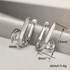 Orecchini a Cerchio Geometrici Avvolgenti per Donne, Ear Cuff Minimalista Curvo, Gioielli di Moda Quotidiana - Product Image 4