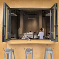 Promotion Exceptionnelle : Fenêtres Modernes en Aluminium au Design Pliant Unique pour Cuisine, Salon, Salle de Bain et Extérieur, à Persiennes Pliantes Ouvertes