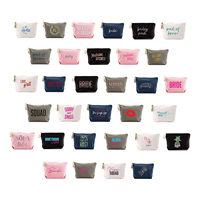Pochette à maquillage pour Halloween avec logo personnalisé, vierge, en toile de coton, sacs à cosmétiques réutilisables avec fermeture éclair et logo