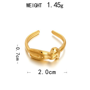 Оптовые регулируемые кольца-браслеты MW с покрытием из 18-каратного золота PVD для женщин, водонепроницаемые, из нержавеющей стали, в форме сердца, модные - Product Image 5