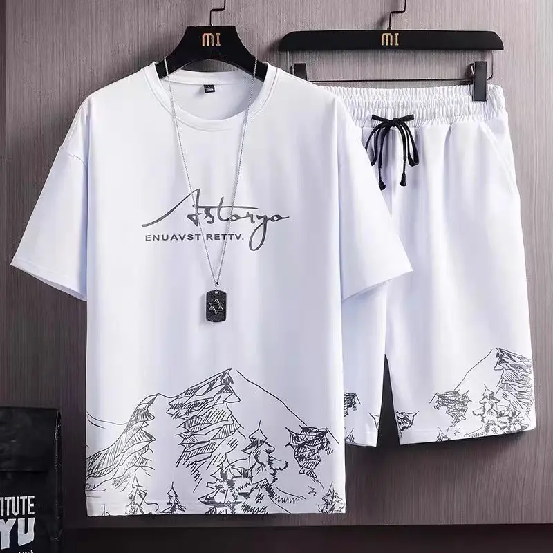 Hoge Kwaliteit Custom Mannen Luxe Kleding Shirt Shorts Zomer Streetwear 2 Stuk Heren T-Shirts Sets Voor Mannen