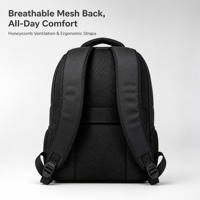 Sac à dos unisexe multi-compartiments pour ordinateur portable, dos en maille respirante, résistant à l'eau, en polyester, fermeture éclair, pour l'école et l'ordinateur