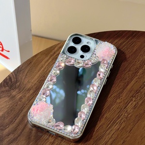 2025 mới nhất pha lê Rose Flower gương trường hợp điện thoại cho iPhone 16 Pro Max - Product Image 4