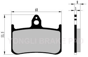 Plaque de Friction arrière Yongli plaquette de frein de moto en métal YL-F121 pour <span class=keywords><strong>Honda</strong></span>-CB 250/NSR 250 pièces de rechange - Product Image 6