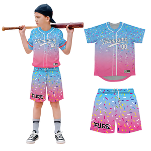 Maillots de baseball personnalisés pour jeunes Tops Ice Creamm Chemises et shorts de baseball pour enfants Uniformes de baseball et de softball sublimés - Product Image 2
