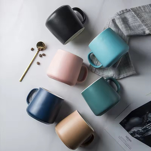 Taza de Café de Porcelana Estilo Nórdico con Base Ancha, Mate, para Venta al por Mayor en Europa y América, con Logotipo Personalizado Impreso y Cuchara, Regalo Promocional - Product Image 2