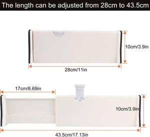 ABS Rectangle Injection Sock and Underwear Expandable <b>Drawer</b> Divider Organizer with Adjustable Dividers for Clothes - Product Image 3