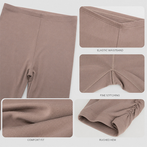 Mulberry Silk Women's 3/4 <b>Leggings</b> Double-Sided Knit Thin Casual Trousers Slim Fit Slimming Base Layer <b>Leggings</b> Custom Logo - Product Image 3
