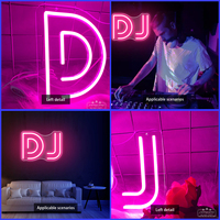 Lettres lumineuses LED personnalisées en ABS DJ Neon pour concerts, bars, cabarets, clubs de divertissement, fêtes d'anniversaire, parcs, ambiance d'entreprise