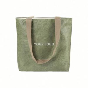 Wholesale Waterproof Paper Tote <b>Bags</b> Single Shoulder <b>Bags</b> Fashion Washable Shopping Kraft Paper <b>Bag</b> - Product Image 3