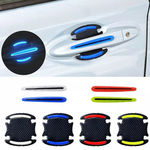 Hot Sell Door Bowl Reflective Tape Car Door Handle Anti-Collision Strip Decals Strips Silver Tone Car Decoration