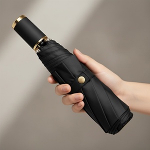 High End Business Umbrellas Can Be Customized in Size logo Golden <b>Edges</b> Handle Umbrella Gift Set Can Custom case - Product Image 2