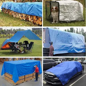 Strong Outdoor Tarpaulin With Aluminum Grommets Rot Resistant Uv Protected Pe Tarpaulin