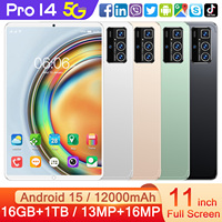 Tablet Pro 14 de 11 Pulgadas con Llamadas MTK, 16GB+1TB, 108MP, 8000mAh, 5G, Wi-Fi, Doble SIM+TF, Enlace de Voz, Puede Llamar, Multilingüe, Oficial