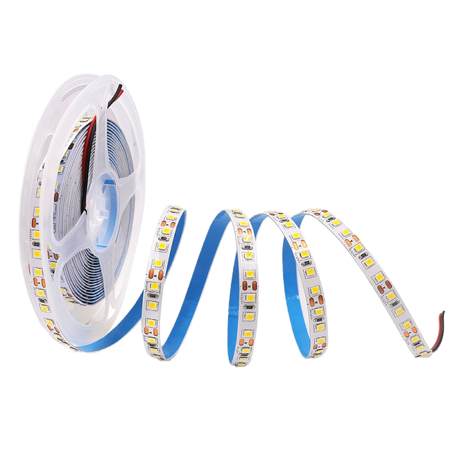 12V Non-Waterproof Indoor 2835 SMD LED Flexible Strip Light 120 LEDs 8mm Ambient Decorative Recessed Self-Adhesive