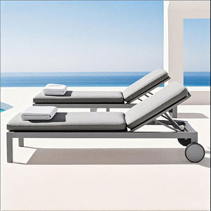 Silla de piscina con ruedas de aluminio, diseño moderno, tumbona para exteriores, tumbona para uso en hoteles, resistente a los rayos UV - Product Image 4