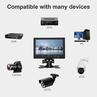Écran LCD TFT à matrice active de 7 pouces, prend en charge PAL NTSC, grand angle de vue, HDMI VGA, double AV, mini moniteur avec haut-parleur et télécommande