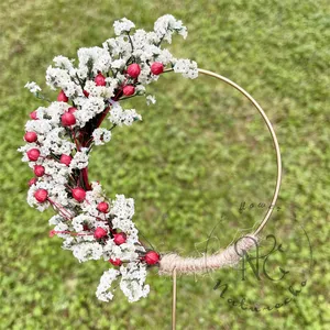 Couronne de gâteau de fleurs séchées naturelles, vente en gros, usine du Yunnan, décorations de gâteau de noël, gâteau d'anniversaire pour filles