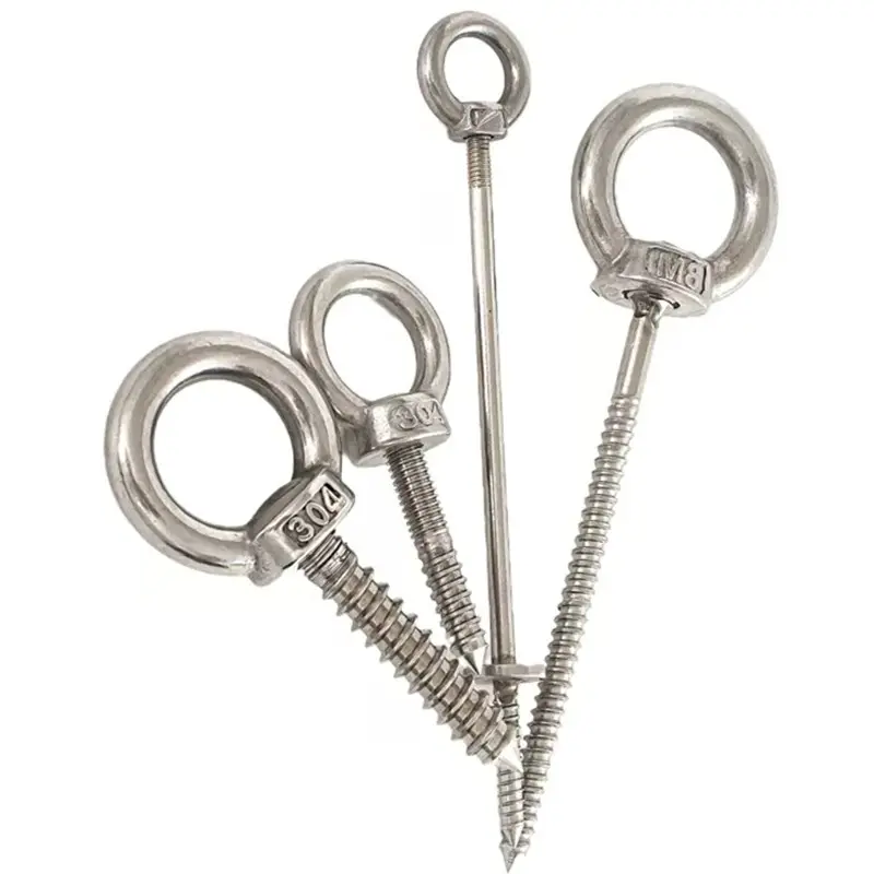 Metal Eye Bolts For Wood Hooks Screw Heavy Duty Breaking Strength Self Tapping Eyelet Screws for Hanging Tie-Downs