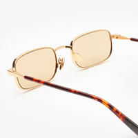 LBASHADES 3614 Lunettes de soleil métalliques de haute qualité, nouvelle collection, monture carrée, petit format, logo personnalisé, lunettes de soleil de créateur pour hommes et femmes