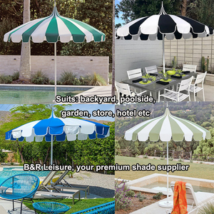 8.5ft Morden qualità Patio giardino ombrello Premium poliestere Poolside Splash Pagoda robusto palo in alluminio pieghevole Hotel all'aperto - Product Image 6