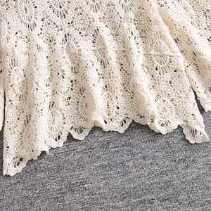 Bohemian <strong>White</strong> Crochet Lace <strong>Shrug</strong> <strong>Women's</strong> Full Sleeve Hollow Beach Cover up Summer Casual Thin Vintage Knit TopOEM ODM Supported - Product Image 5