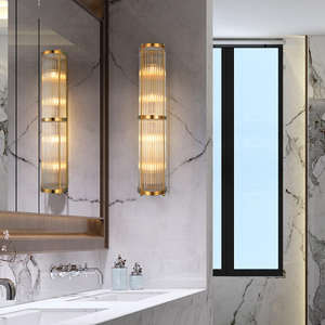 Nouveau design, éclairage décoratif d'intérieur moderne, applique murale corridor nordique doré, abat-jour en verre plaqué - Product Image 4