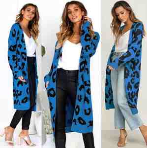 Autunno e di inverno del leopardo <span class=keywords><strong>caldo</strong></span> giacca di maglia <span class=keywords><strong>cardigan</strong></span> delle donne del maglione di modo delle donne <span class=keywords><strong>caldo</strong></span> del modello 14 di colore - Product Image 3