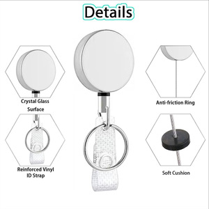 Rétractable fil métallique porte-clés tirer Badge bobine ID lanière nom étiquette carte porte-Badge bobines recul chaîne Clips extérieur porte-clés - Product Image 6