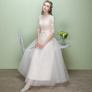 <span class=keywords><strong>2025</strong></span> שמלה חדשה שמלת שושבינה באורך מלא שרוול ארוך בתוספת גודל סאטן-קו קו-הצוואר מובנה חזייה שמלה לנשים - Product Image 5