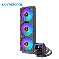 Refroidisseur de processeur AIO à affichage numérique LOVINGCOOL 240/360 mm, emballage personnalisé avec logo, fourniture directe d'usine, refroidisseur liquide OEM, conception personnalisée
