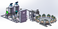 Ligne de production automatique de mousse PU LingXin avec commande PLC, système de moussage circulaire à carrousel et bras robotisé (cycle de 3 à 10 minutes)