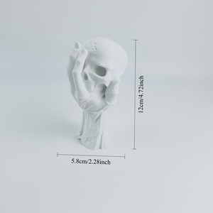 Skull Figurine Hand Holding Head Silicone Sculpture <b>Halloween</b> Decor Table <b>Ornament</b> - Product Image 5