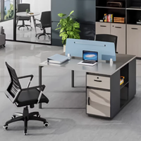 Bureau de siège de carte moderne pour 6 personnes avec combinaison de chaises de bureau de luxe Mobilier modulaire simple en bambou pour poste de travail du personnel à domicile
