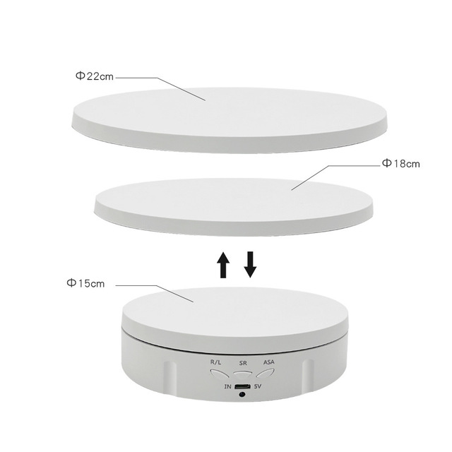 360 Degree Photography Turntable Rotating Electric Turntable Motorized Rotating Display Stand for Jewelry Watch Product Display