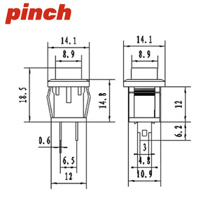 สวิตช์กดแบบสี่เหลี่ยมขนาดเล็ก Pinch DS-430 11x12 มม. ขั้วต่อแบบสกรู สำหรับควบคุมอุตสาหกรรม - Product Image 2