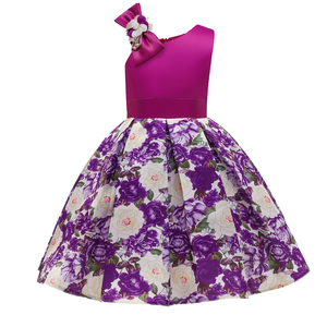 Vestido de Fiesta Elegante sin Mangas para Niñas, Vestido de Dama de Honor con Flores, Diseño Floral ODM, Vestidos de Cumpleaños de Verano para Niñas Pequeñas en Color Rosa - Product Image 4