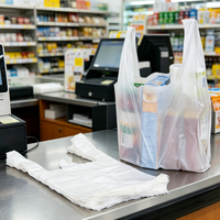 Sacs de courses réutilisables en PE robustes pour la vente en gros, personnalisables avec impression pour supermarchés et emballages d'épicerie (diverses tailles)