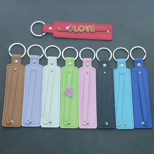 Unisex DIY Name Keychain for 8mm Slide Letter Charms PU Leather Key Chain Gift Women Men Kids Jewelry Making Accessories