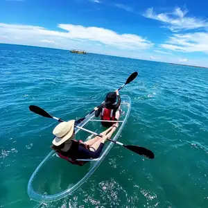 Vente en gros Bateau transparent Canoë nautique d'été de grande taille Kayak transparent Invisible Bateau transparent kayak en cristal