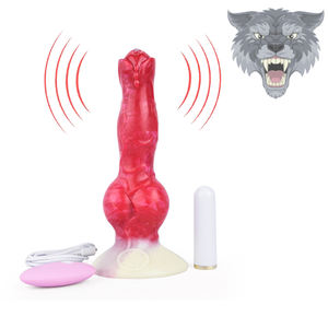 NNSX Vibromasseur en silicone de 8,26 pouces, pénis vibrant, stimulation intense, vibromasseur extraterrestre, vibromasseur pour chien avec gros nœud pour le point G - Product Image 1