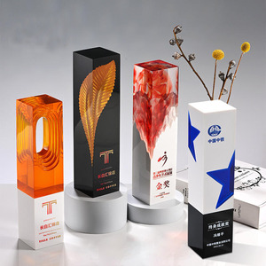 Trofeo de Cristal de Resina 55*245mm Grabado con Láser Impresión Digital Duradero Regalo Empresarial para Premios y Recuerdos - Product Image 1