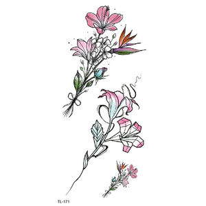 BXTAT TL169 TL174 piccole citazioni tatuaggi temporanei scarpe di bellezza viso occhio cuore bacio teschio cavallo piante erbacee fiori carta - Product Image 3