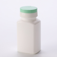 Flacon carré en plastique HDPE blanc de 100 ml pour médicaments, pilules, comprimés, capsules, avec bouchon à vis à sécurité enfant