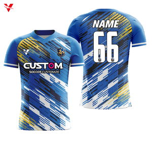 Maillot de football original en polyester imprimé par sublimation pour homme, maillot de football rétro en mesh respirant à manches courtes, t-shirts de football WOX549 - Product Image 1